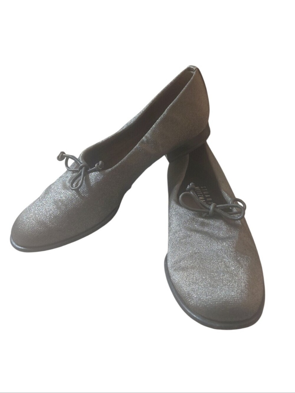 Stuart Weitzman Metallic Silver Shimmering Gray Ballet Flats Size 7